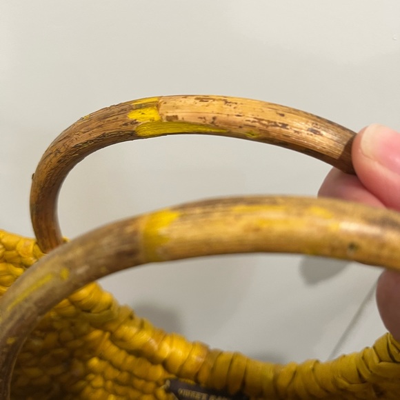 Anthropologie Vineet‎ Bahl Yellow Straw Goldilocks Bag - Picture 5 of 8